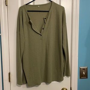 Long Sleeve Waffle Knit Top